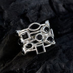 Black Onyx multiple Moroccan Silver Black Gemstones Eye catching Modern Ring Jewelry