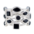 Black Onyx multiple Moroccan Silver Black Gemstones Eye catching Modern Ring Jewelry