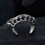 Black Onyx multiple American 925 Silver Black Gems Whisper thin Trendy Ring Jewellery