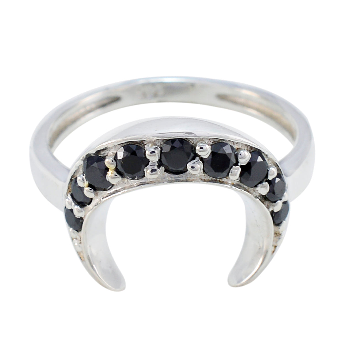 Schwarzer Onyx, mehrere amerikanische 925er Silber, schwarze Edelsteine, flüsterdünn, trendiger Ringschmuck Hauptbild