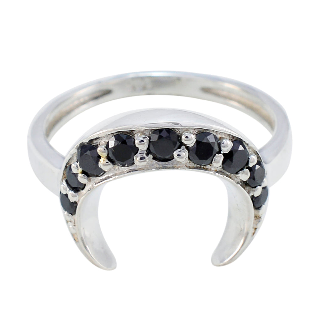 Black Onyx multiple American 925 Silver Black Gems Whisper thin Trendy Ring Jewellery