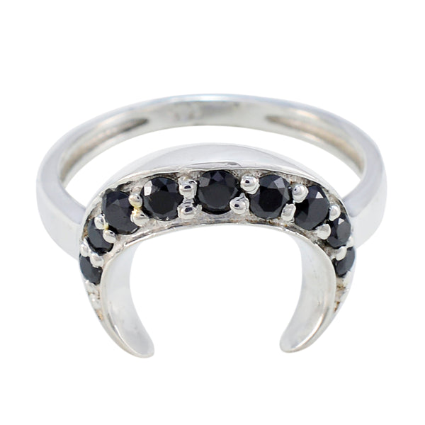 Black Onyx multiple American 925 Silver Black Gems Whisper thin Trendy Ring Jewellery