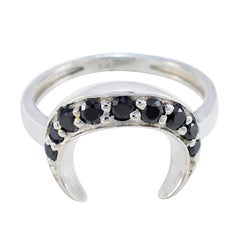 Black Onyx multiple American 925 Silver Black Gems Whisper thin Trendy Ring Jewellery