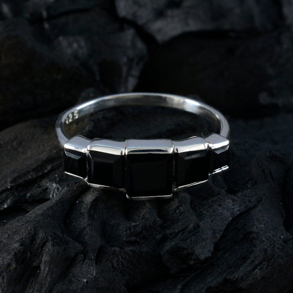 Black Onyx Penta American 925 Silver Black Gems Delicate Glamorous Ring Jewelry
