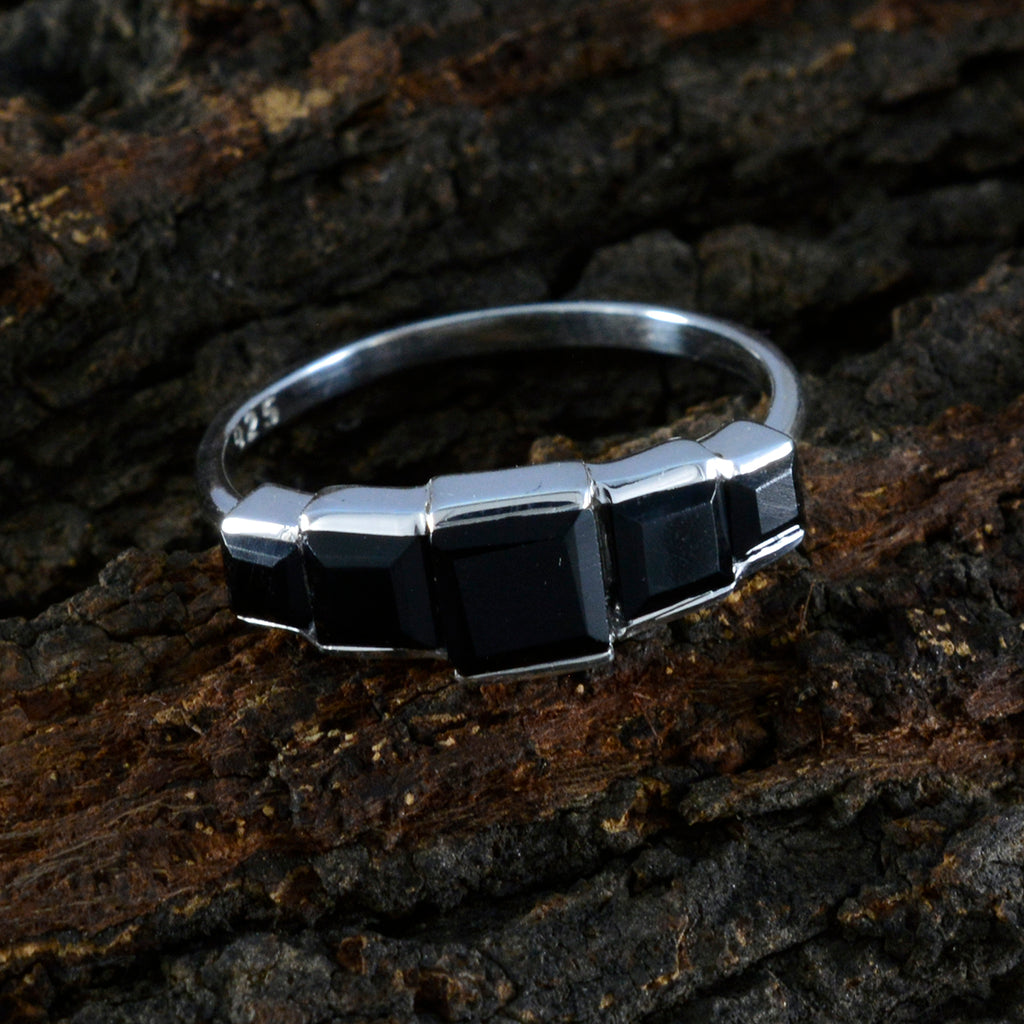 Black Onyx Penta American 925 Silver Black Gems Delicate Glamorous Ring Jewelry