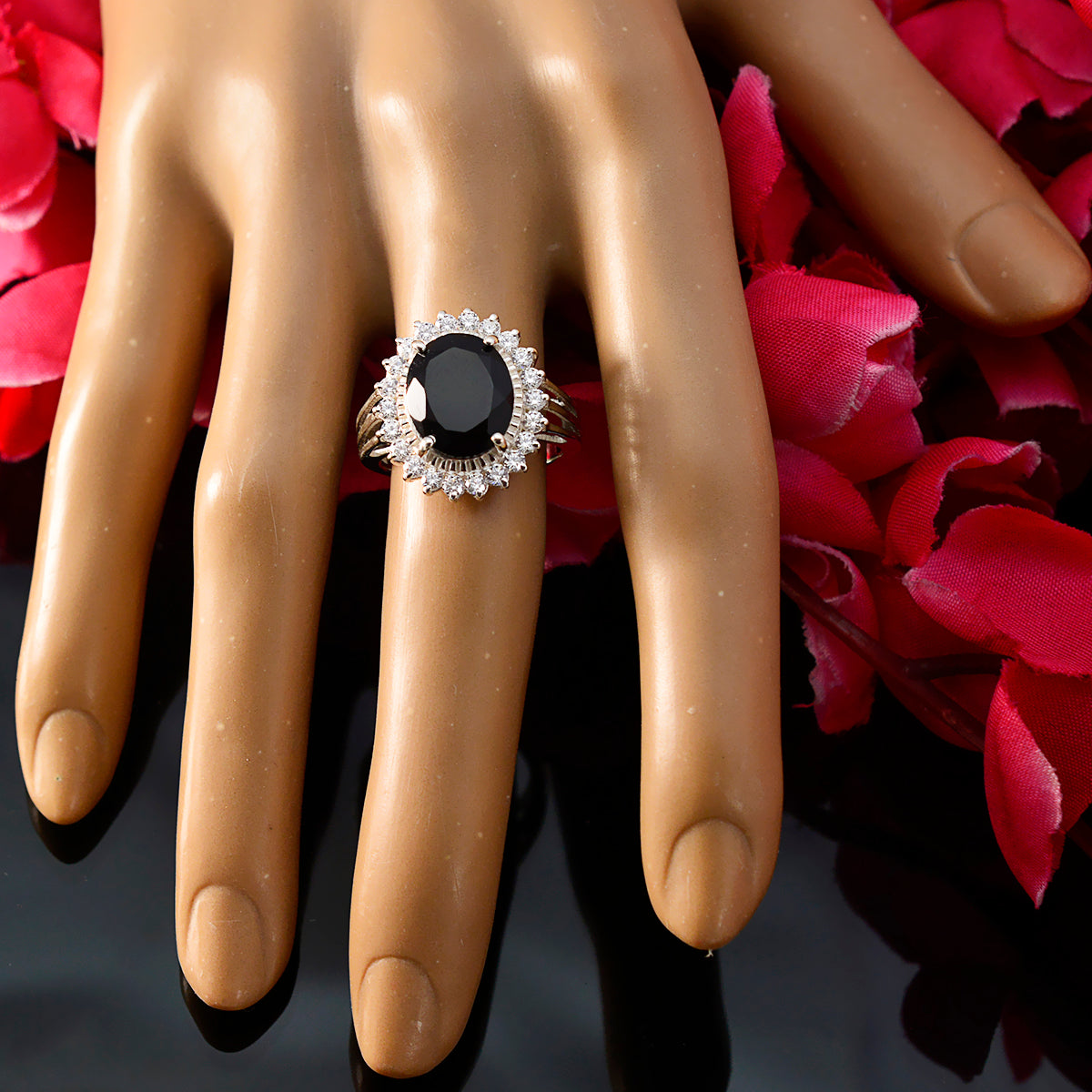 Black Onyx Halo Egyptian Sterling Silver Black Gems Classic Signet Ring Jewellery