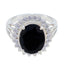 Black Onyx Halo Egyptian Sterling Silver Black Gems Classic Signet Ring Jewellery