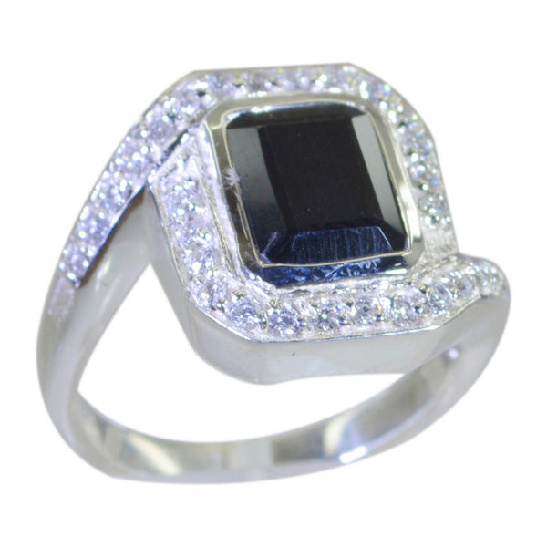 Black Onyx Halo French 92.5 Silver Black Gems Eye catching Abstract Ring Jewellery