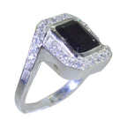 Black Onyx Halo French 92.5 Silver Black Gems Eye catching Abstract Ring Jewellery