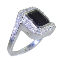 Black Onyx Halo French 92.5 Silver Black Gems Eye catching Abstract Ring Jewellery