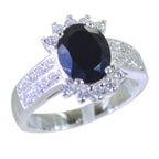 Black Onyx Halo French 925 Silver Black Gemstone Classic Trendy Ring Jewelry
