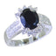 Black Onyx Halo French 925 Silver Black Gemstone Classic Trendy Ring Jewelry