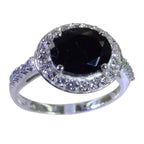 Black Onyx Halo American Silver Black Gems Whisper thin Luxurious Ring Jewelry