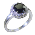 Black Onyx Halo Indian 92.5 Silver Black Gems Slim Feminine Ring Jewelry