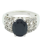 Black Onyx Halo Russian 925 Sterling Silver Black Gemstone Classic Artisan Ring Jewelry