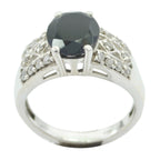 Black Onyx Halo Russian 925 Sterling Silver Black Gemstone Classic Artisan Ring Jewelry