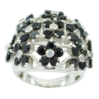 Black Onyx multiple African 925 Silver Black Gemstones Statement Floral Ring Jewelry