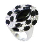Black Onyx multiple German 92.5 Silver Black Gemstone Essential  Modern Ring Jewelry