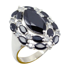 Black Onyx multiple German 92.5 Silver Black Gemstone Essential  Modern Ring Jewelry