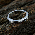 Black Onyx quarter Turkish Sterling Silver Black Gemstones Dainty Trendy Band Jewelry