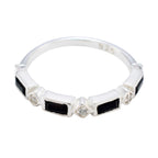 Black Onyx quarter Turkish Sterling Silver Black Gemstones Dainty Trendy Band Jewelry