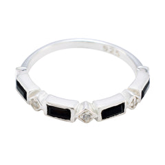 Black Onyx quarter Turkish Sterling Silver Black Gemstones Dainty Trendy Band Jewelry