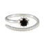 Black Onyx Halo Turkish Sterling Silver Black Gemstone Elegant  Abstract Ring Jewelry