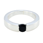 Black Onyx Solitaire American 925 Sterling Silver Black Gemstone Whisper thin Modern Thumb Ring Jewellery