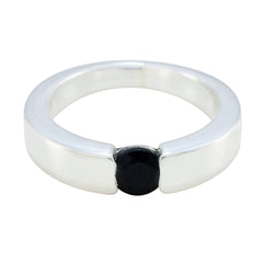 Black Onyx Solitaire American 925 Sterling Silver Black Gemstone Whisper thin Modern Thumb Ring Jewellery
