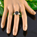 Black Onyx Solitaire Italian 925 Silver Black Gemstone Statement Artisan Ring Jewellery