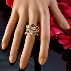 Black Onyx multiple Egyptian Sterling Silver Black Gems Eye catching Contemporary Ring Jewellery