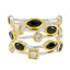 Black Onyx multiple Egyptian Sterling Silver Black Gems Eye catching Contemporary Ring Jewellery