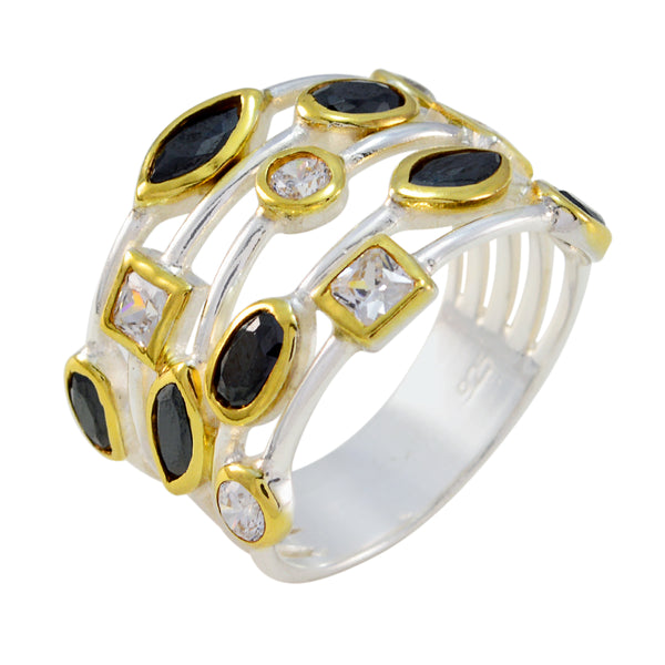 Black Onyx multiple Egyptian Sterling Silver Black Gems Eye catching Contemporary Ring Jewellery