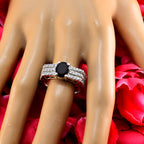 Black Onyx Halo Moroccan Sterling Silver Black Gems Eye catching Trendy Ring Jewellery