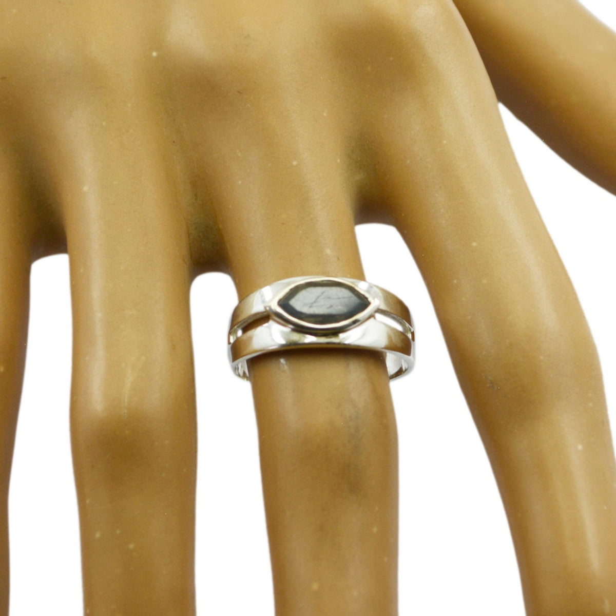 Black Rutile Solitaire Moroccan 925 Silver Black Gemstones Slim Contemporary Ring Jewellery