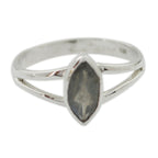 Black Rutile Solitaire Japanese 92.5 Silver Black Gems Dainty Geometric Ring Jewelry