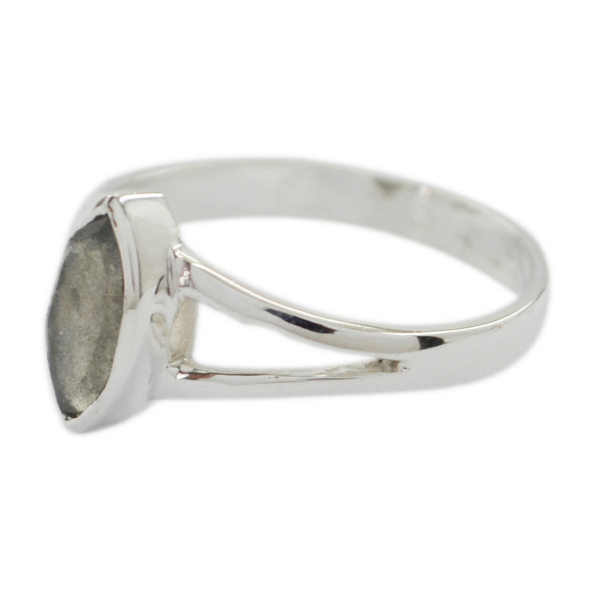 Anillo solitario de rutilo negro, plata japonesa 92,5, gemas negras, delicado anillo geométrico. Imagen secundaria del producto