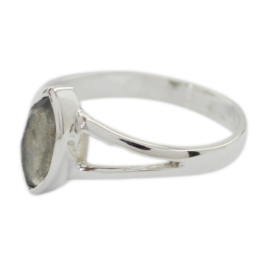 Black Rutile Solitaire Japanese 92.5 Silver Black Gems Dainty Geometric Ring Jewelry