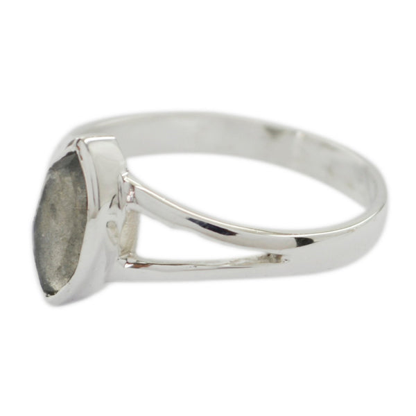 Black Rutile Solitaire Japanese 92.5 Silver Black Gems Dainty Geometric Ring Jewelry
