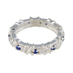 Blue Sapphire CZ multiple Russian 92.5 Silver Blue Gems Slim Eternity Band Jewellery
