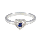 Blue Sapphire CZ Halo Turkish Silver Blue Gemstones Delicate Trendy Ring Jewellery