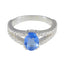 Blue Sapphire CZ Halo German 925 Silver Blue Gems Featherlight Graceful Ring Jewelry
