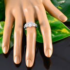 Blue Topaz CZ Halo Indian Silver Blue Gems Mid weight Sophisticated Ring Jewelry