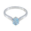 Blue Topaz Solitaire Korean Silver Blue Gems Dainty Modern Ring Jewellery