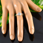 Blue Topaz Solitaire Turkish 925 Silver Blue Gems Delicate Glamorous Ring Jewellery