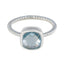 Blue Topaz Solitaire Turkish Sterling Silver Blue Gemstones Dainty Twist Ring Jewelry