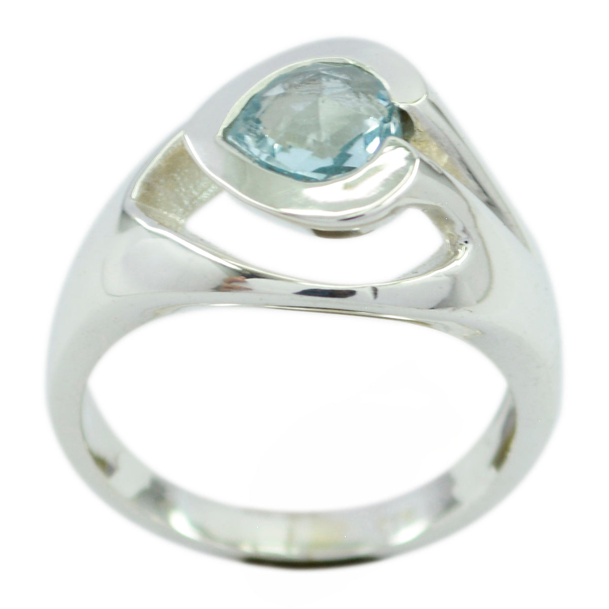 Blue Topaz Solitaire African Sterling Silver Blue Gemstone Versatile valentine Ring Jewellery Главное изображение товара