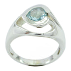 Blue Topaz Solitaire African Sterling Silver Blue Gemstone Versatile valentine Ring Jewellery