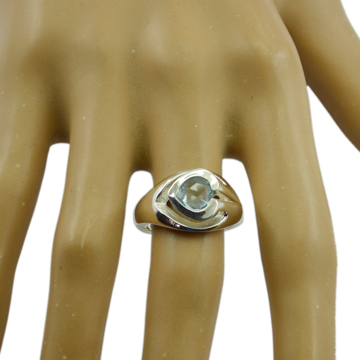 Blue Topaz Solitaire African Sterling Silver Blue Gemstone Versatile valentine Ring Jewellery