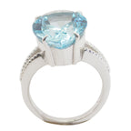 Blue Topaz Solitaire Egyptian Sterling Silver Blue Gemstones Versatile Heart Ring Jewellery